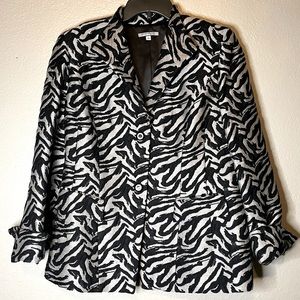 Anne Klein zebra print blazer jacket size 12